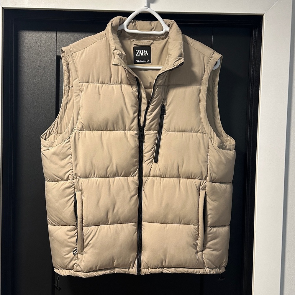 Zara Light Tan Quilted Vest
